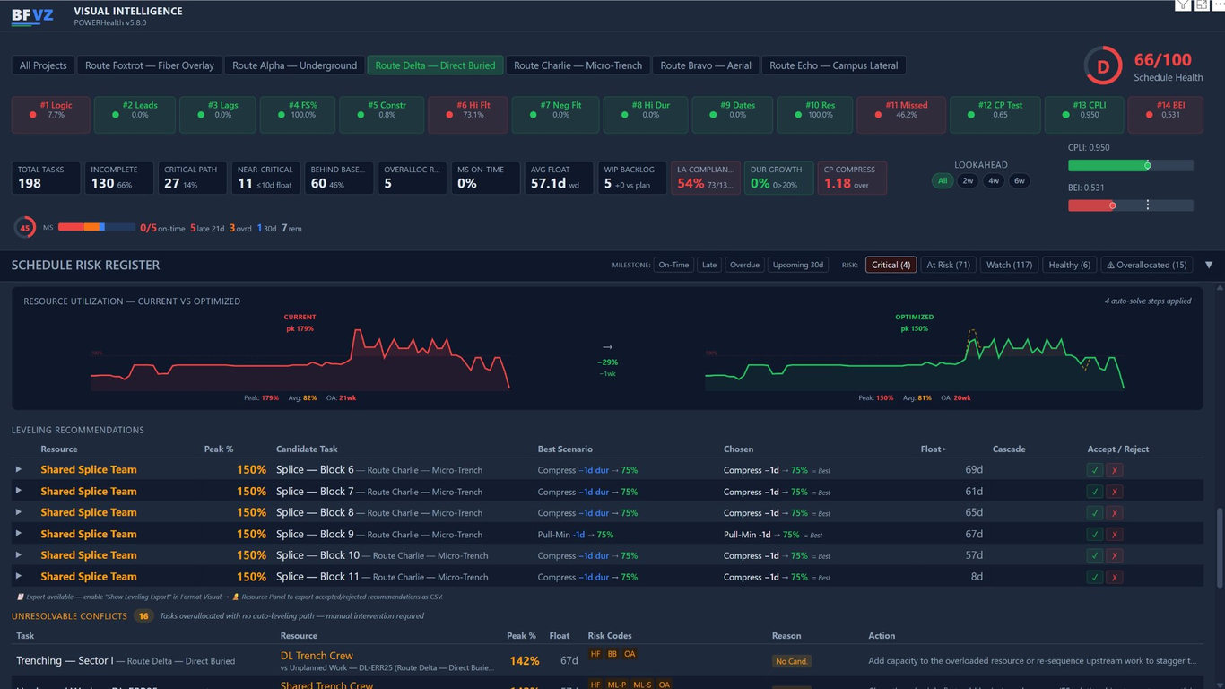 BFVZPowerHealth resource leveling view