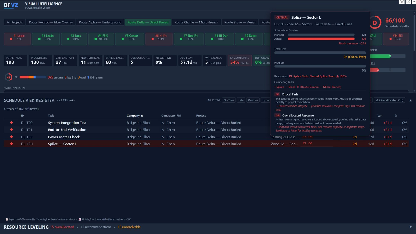 BFVZPowerHealth schedule risk register